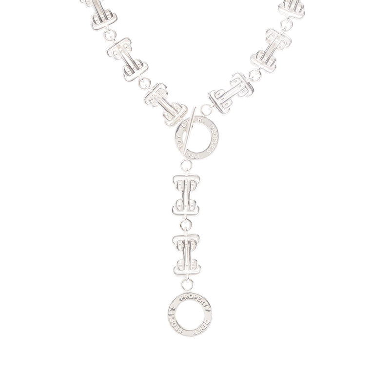 Off-White logo-lettering chain necklace - Silver