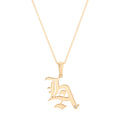 14K LA SCRIPT PENDANT WITH DIAMOND