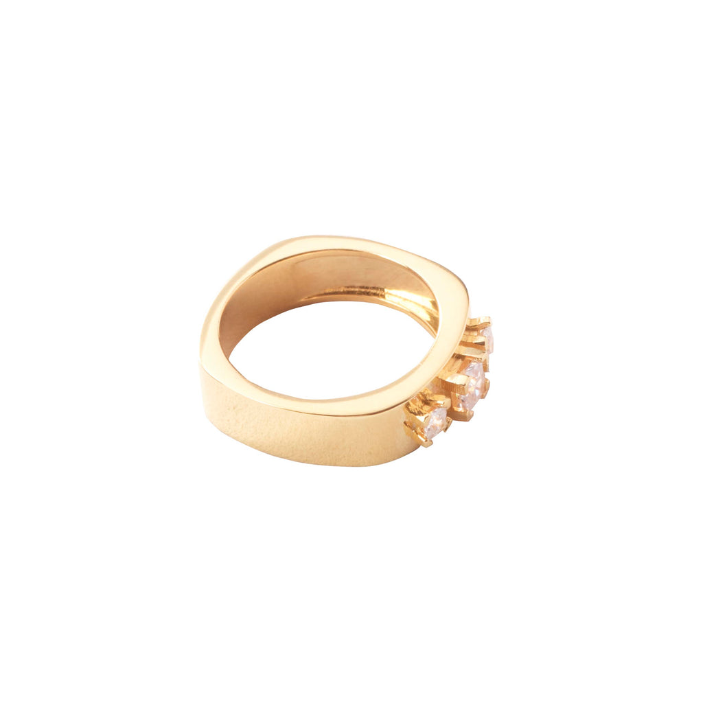 3 STONE GEO RING