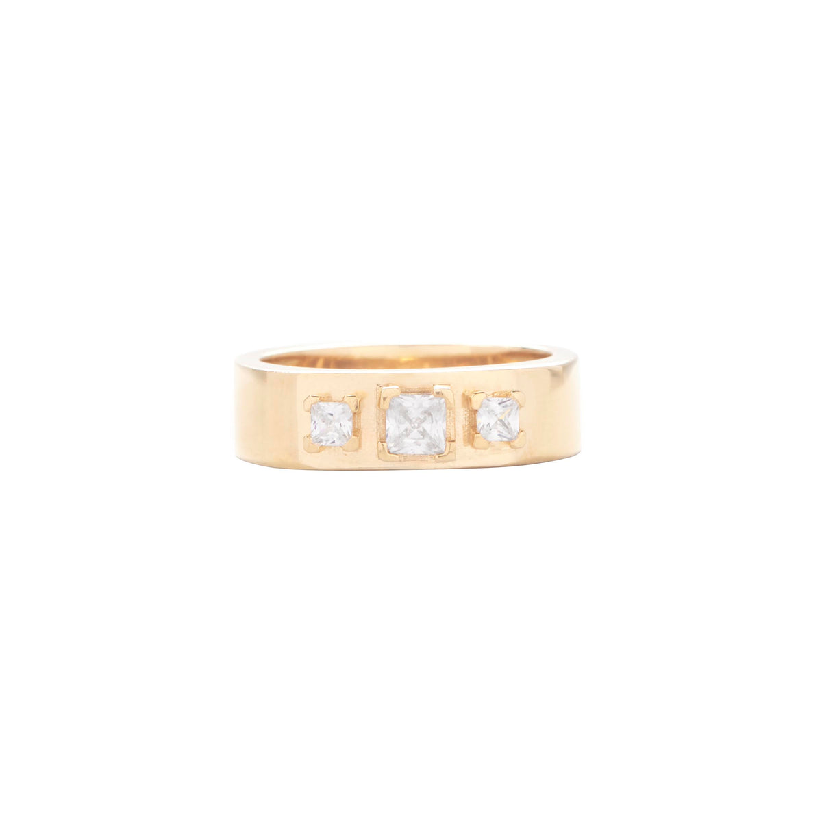 3 STONE GEO RING