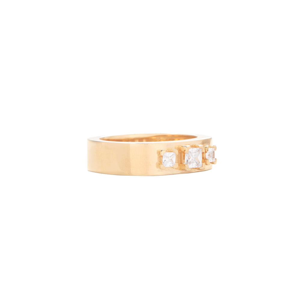 3 STONE GEO RING