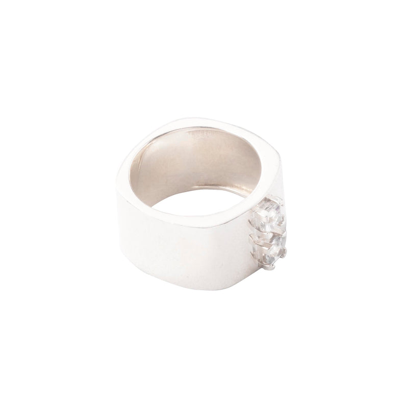 STERLING SILVER DOUBLE GEO RING