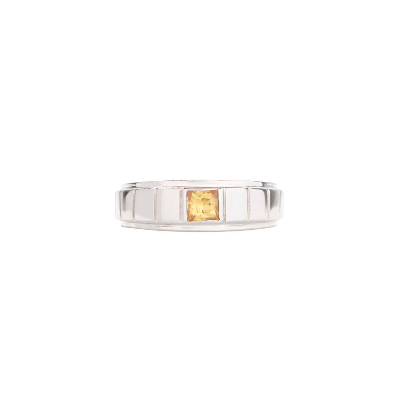 STERLING SILVER RIMON RING WITH YELLOW SAPPHIRE 