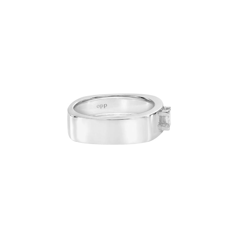 STERLING SILVER WHITE SAPPHIRE GEO RING