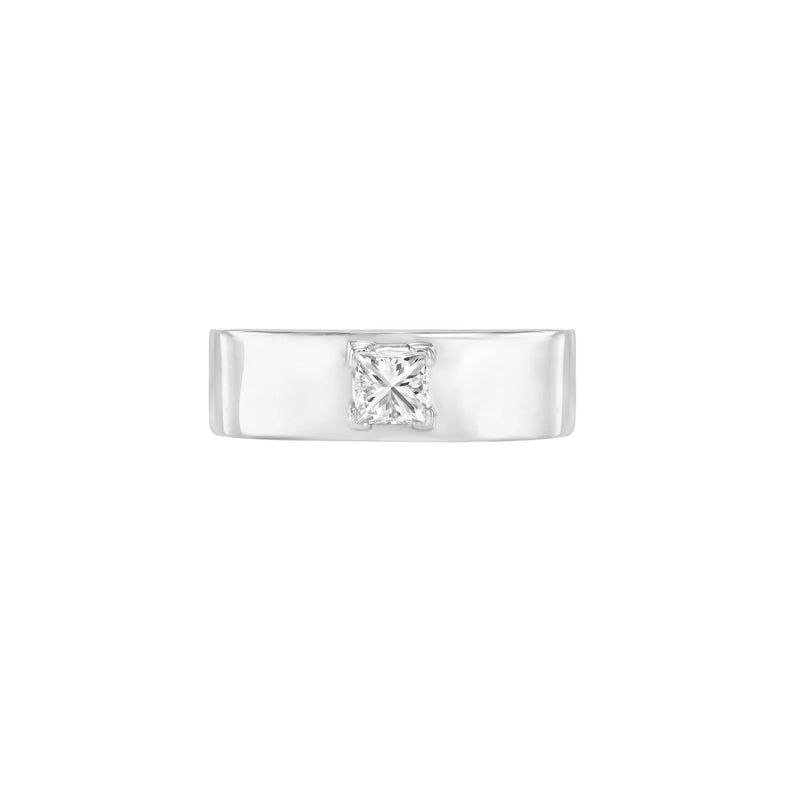 STERLING SILVER WHITE SAPPHIRE GEO RING