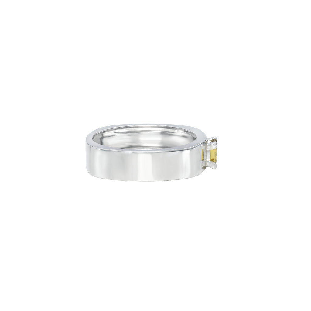 STERLING SILVER YELLOW SAPPHIRE GEO RING