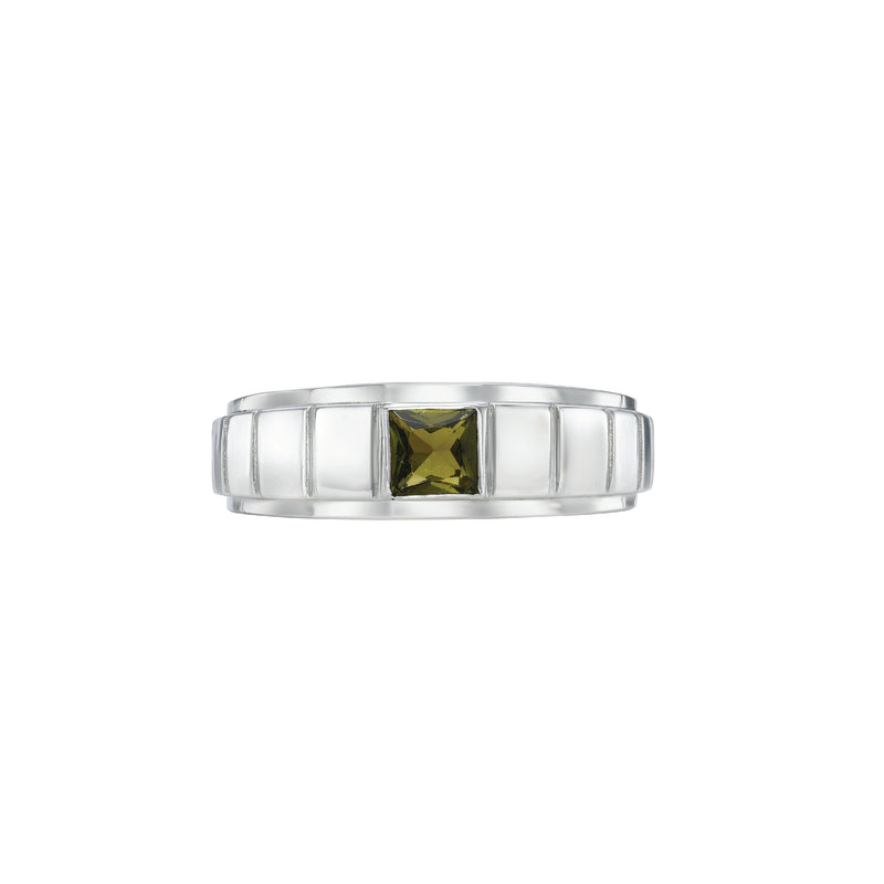 STERLING SILVER RIMON RING WITH GREEN TOURMALINE